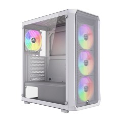 Корпус Wintek Tornado Pro PS195-W-M TG, ATX, USB 2*3.0/<wbr>1*2.0, HD+Mic, 0,5mm, 4*12cm ARGB, White