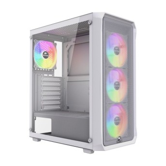 Корпус Wintek Tornado Pro PS195-W-M TG, ATX, USB 2*3.0/<wbr>1*2.0, HD+Mic, 0,5mm, 4*12cm ARGB, White - Metoo (1)