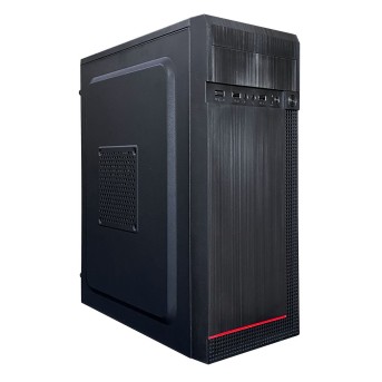 Корпус JM 034, mITX, mATX, ATX, USB2.0x2, 3,5"x2 2,5"x3, БП 400W, Черный - Metoo (1)