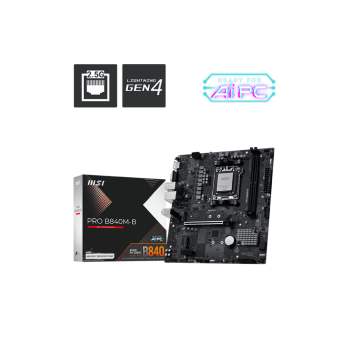 Материнская плата MSI PRO B840M-B AM5 2xDDR5 4xSATA3 RAID 2xM.2 HDMI VGA mATX в Metoo.kz - Metoo (1)