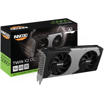 Видеокарта Inno3D GeForce RTX5060 Ti TWIN X2 OC, 16G GDDR7 128-bit HDMI 3xDP N506T2-16D7X-191073N - Metoo (1)