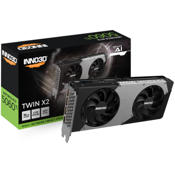 Видеокарта Inno3D GeForce RTX5060 Ti TWIN X2, 16G GDDR7 128-bit HDMI 3xDP N506T2-16D7-191073N - Metoo (1)