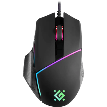 Мышь проводная игровая оптическая Defender Warfame GM-880L RGB(черный) USB, 7 кнопок, 800-12800 dpi - Metoo (1)