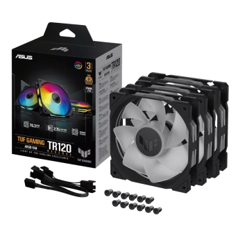 Вентилятор для корпуса ASUS TUF GAMING TR120 FAN ARGB REVERSE BLACK 3IN1 120x120x28 TR120-1R/<wbr>BK/<wbr>REV/ - Metoo (1)