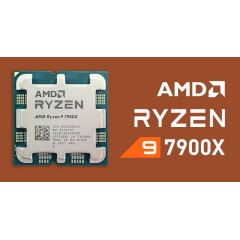 Процессор AMD Ryzen 9 7900X 4,7Гц (5,6ГГц Turbo) 12С/<wbr>24T 64MB L3 170W-230W AM5 OEM 100-000000589