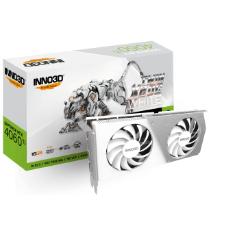Видеокарта Inno3D GeForce RTX4060Ti 16GB TWIN X2 OC WHITE, 16G GDDR6 HDMI 3xDP N406T2-16D6X-178055W - Metoo (1)