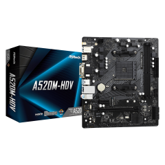 Материнская плата ASRock A520M-HDV AM4 2xDDR4 1xUM.2 4xSATA3 M.2 D-Sub DVI HDMI mATX..