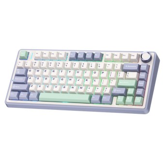 Клавиатура AULA F75, Cedar Green, mechanical, Gray Wood V3, EN/RU/KZ, 2.4/BT/USB-C в Metoo.kz - Metoo (1)