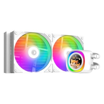 Водяное охлаждение для процессора ID-COOLING FX240 LCD WHITE в Metoo.kz - Metoo (1)