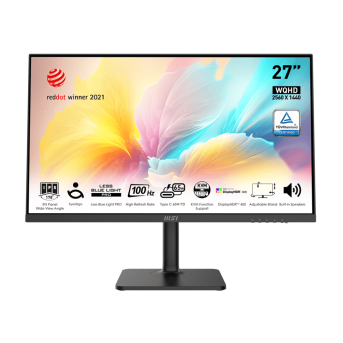 Монитор 27" MSI Modern MD272QXP IPS 2560х1440 100Hz 1ms 400cd/<wbr>m 100млн:1xDP 1xHDMI 1xUSB-C Черный - Metoo (1)