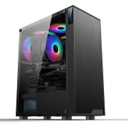 Компьютерный корпус Huntkey GS400C, Без БП, 0.5mm, 2xUSB2.0, 1xUSB3.0, HD-Audio, ATX/mATX, Black