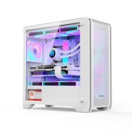Компьютерный корпус Huntkey GX750S Predator, Без БП, 0.6mm, 2xUSB2.0, 1xUSB3.0, HDAudio, mATX, White