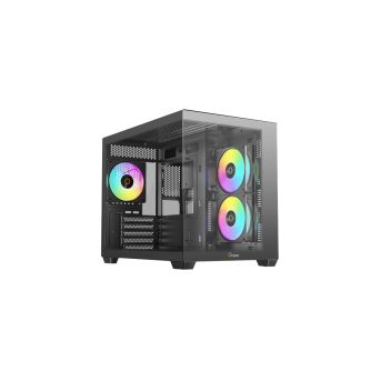 Корпус Ocypus Gamma C54 BK ARGB mATX/ITX 3xUSB Черный Gamma-C54-BKD300XX-GL в Metoo.kz - Metoo (1)