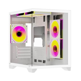 Корпус Wintek AQUABOX S05-W TG, Micro ATX, USB 1*3.0/2*2.0, HD+Mic, 5*12cm ARGB (контр. + пульт д/у), белый в Metoo.kz - Metoo (1)