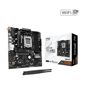 Материнская плата ASRock A620AM PRO-A WIFI AM5 4xDDR5 2xSATA3 RAID 3xM.2 Type-C HDMI WiFi6E mATX в Metoo.kz - Metoo (1)