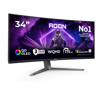 Монитор Игровой 34" AOC AG346UCD QD-OLED 3440x1440 175Hz 0.03ms 1000cd/m2 1,5M:1 2xHDMI 1xDP 2x8W в Metoo.kz - Metoo (1)