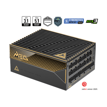 Блок питания MSI 1600W, MEG Ai1600T PCIE5, Full Modular, ATX, 80+ TITANIUM, >94%, Fan 135mm, Черный в Metoo.kz - Metoo (1)