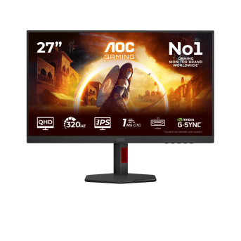 Монитор Игровой 27" AOC Q27G4SRU/01 IPS 2560x1440 320Hz 1ms 450cd/m 1000:1 2xHDMI 1xDP 2Wx2 Black в Metoo.kz - Metoo (1)