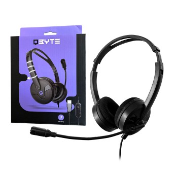 Гарнитура компьютерная торговой марки Qbyte HDS-02KZ USB2.0б 1,8 метра в Metoo.kz - Metoo (1)