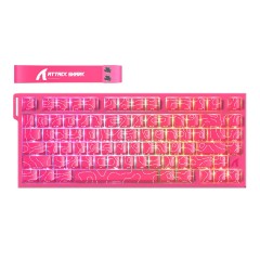 Клавиатура Attack Shark R82 HE Pink Contour, Berry Red Contour Line, Magnetic, 75%, EN, Wired USB-..