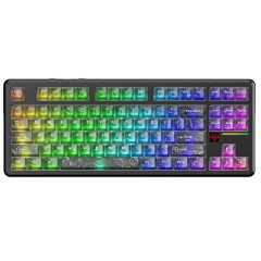 Клавиатура Attack Shark X87Ultra Forged Carbon, Mechanical, 87 keys, 2.4/BT/USB-C, EN, 10.000mAh..