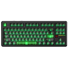 Клавиатура Attack Shark X87Ultra Shadow Jade, Mechanical, 87 keys, 2.4/BT/USB-C, EN, 10.000mAh..