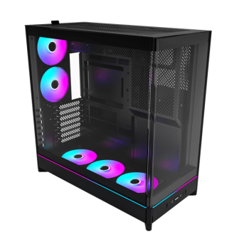 Корпус Montech HS02 PRO (B) ATX/Micro-ATX/Mini-ITX (Back-Connected MB) 2xUSB 1xType-C 1xAudio Черный в Metoo.kz - Metoo (1)