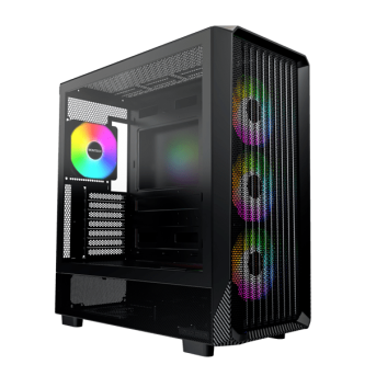 Корпус Montech X5 (B) E-ATX/ATX/Micro-ATX/Mini-ITX 1xUSB3.0 1xUSB2.0 1xType-C 1xAudio Черный в Metoo.kz - Metoo (1)
