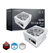 Блок питания Montech 850W, TITAN PLA 850W, Full Modular, 80+ PLATINUM, КПД 90%, Fan 135mm, Белый..
