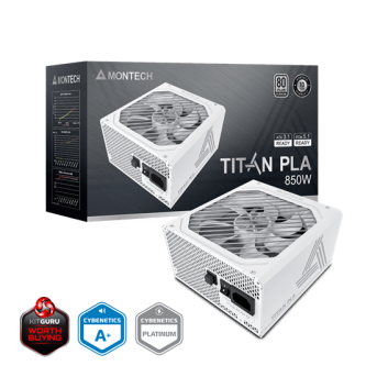 Блок питания Montech 850W, TITAN PLA 850W, Full Modular, 80+ PLATINUM, КПД 90%, Fan 135mm, Белый в Metoo.kz - Metoo (1)
