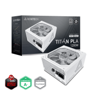 Блок питания Montech 1200W, TITAN PLA 1200W, Full Modular, 80+ PLATINUM, КПД 90%, Fan 135mm, Белый..