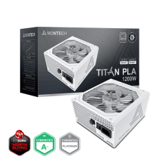 Блок питания Montech 1200W, TITAN PLA 1200W, Full Modular, 80+ PLATINUM, КПД 90%, Fan 135mm, Белый..