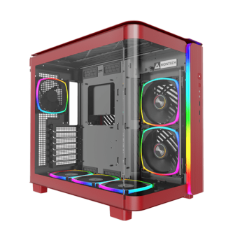 Корпус Montech KING 95 PRO (Red) ATX/Micro-ATX/Mini-ITX 2xUSB3.0 1xType-C 1xAudio 1xMic Красный в Metoo.kz - Metoo (1)