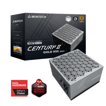 Блок питания Montech 850W, CENTURY II 850W, Full Modular, 80+ GOLD, КПД 90%, Fan 135mm, Серебро в Metoo.kz - Metoo (1)