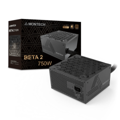 Блок питания Montech 750W, BETA 2 750W, Non Modular, ATX, 80+ BRONZE, КПД 90%, Fan 120mm, Черный..