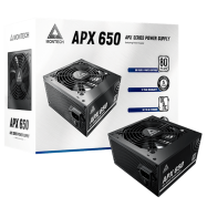 Блок питания Montech 650W, APX 650W, Non Modular, ATX, 80+ WHITE, КПД 90%, Fan 120mm, Черный..