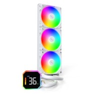 Водяное охлаждение для CPU Montech HyperFlow Digital 360 (W) TDP 350W 3x120 115x-1851/AM3-AM5 Whit..