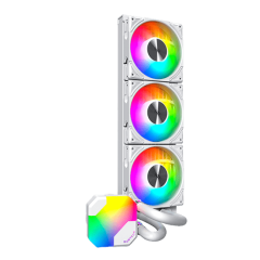 Водяное охлаждение для CPU Montech HyperFlow ARGB 360 (W) TDP 320W 3x120 115x-1851/AM3-AM5 White..