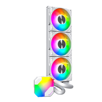 Водяное охлаждение для CPU Montech HyperFlow ARGB 360 (W) TDP 320W 3x120 115x-1851/AM3-AM5 White в Metoo.kz - Metoo (1)