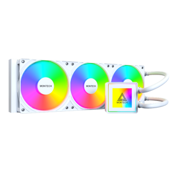 Водяное охлаждение для CPU Montech PureFlow ARGB 360 (W) TDP 320W 3x120 115x-1851/AM4/AM5 White в Metoo.kz - Metoo (1)
