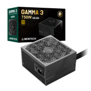Блок питания Montech 750W, GAMMA 3 750W, Non Modular, ATX, 80+ GOLD, КПД 92%, Fan 135mm, Черный..