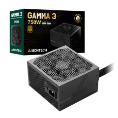 Блок питания Montech 750W, GAMMA 3 750W, Non Modular, ATX, 80+ GOLD, КПД 92%, Fan 135mm, Черный..