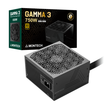 Блок питания Montech 750W, GAMMA 3 750W, Non Modular, ATX, 80+ GOLD, КПД 92%, Fan 135mm, Черный в Metoo.kz - Metoo (1)