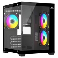 Корпус Wintek Aquarium V2 H101-B TG, mATX, USB 1*3.0/2*2.0, 3*12cm ARGB PWM (контр. + пульт д/у)..
