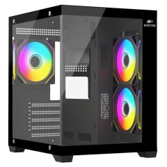 Корпус Wintek Aquarium V2 H101-B TG, mATX, USB 1*3.0/2*2.0, 3*12cm ARGB PWM (контр. + пульт д/у)..