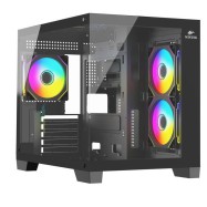 Корпус Wintek Nova 520-B TG, mATX, USB 1*3.0/2*2.0, 3*12cm ARGB PWM (контр. + пульт д/у)..
