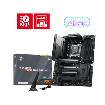 Материнская плата MSI MAG B850 TOMAHAWK MAX WIFI II AM5 4xDDR5 4xSATA3 4xM.2 RAID 1xHDMI ATX в Metoo.kz - Metoo (1)
