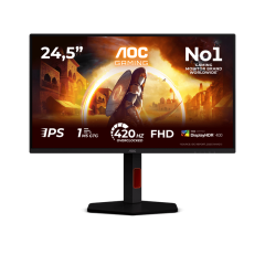 Монитор Игровой 24,5 AOC 25G4KUR Fast IPS 1920x1080 420Hz 1ms 350cd/m 1000:1 2xHDMI 1xDP HAS Черн..