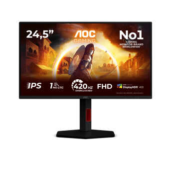 Монитор Игровой 24,5" AOC 25G4KUR Fast IPS 1920x1080 420Hz 1ms 350cd/m 1000:1 2xHDMI 1xDP HAS Черный в Metoo.kz - Metoo (1)