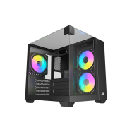 Корпус AOC CG389B 3F M-ATX/ITX 1xUSB2.0 1xUSB3.0 1xType-C 1xAudio/Mic Черный AOC-CG389-BF3V1R0T3-G..